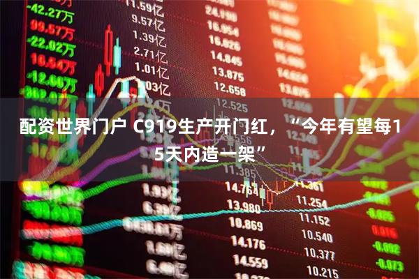 配资世界门户 C919生产开门红，“今年有望每15天内造一架”